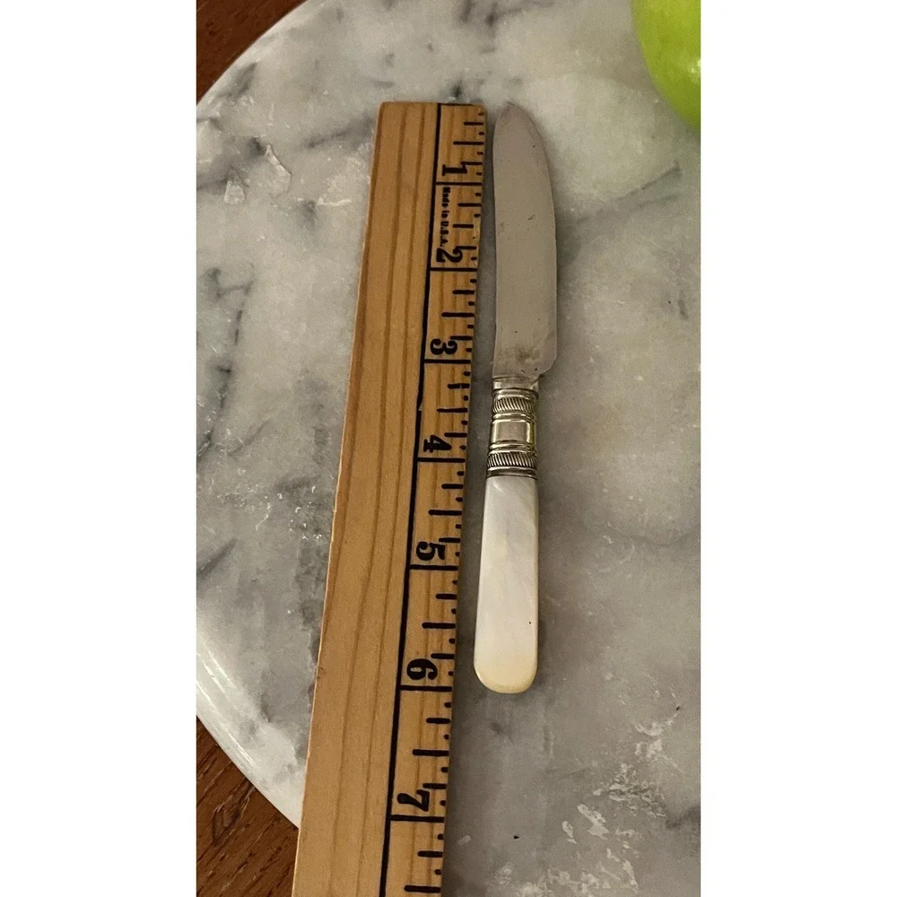 Vintage Sheffield Fruit Knives Mother Of Pearl Handles Set Of 5